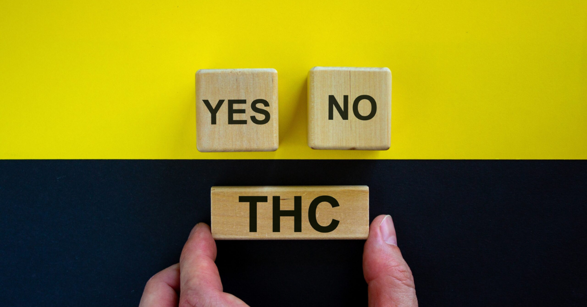 Blocks with text "yes" "no" "thc